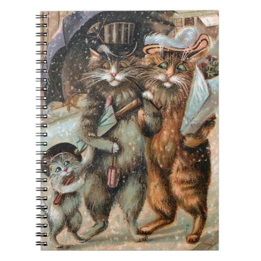 Vintages Katzen-Notizbuch, Louis Wain Notizblock (Vorderseite)