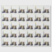 Vintages Katzen-Verpackungs-Papier Geschenkpapier (Flach)