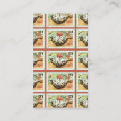 Vintages Katzenkätzchen mit Strickmaske Visitenkarte (Rückseite)