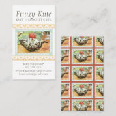 Vintages Katzenkätzchen mit Strickmaske Visitenkarte (Vorne/Hinten)