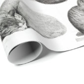 Vintages Katzenmuster-Muster Geschenkpapier (Rolleneckpunkt)