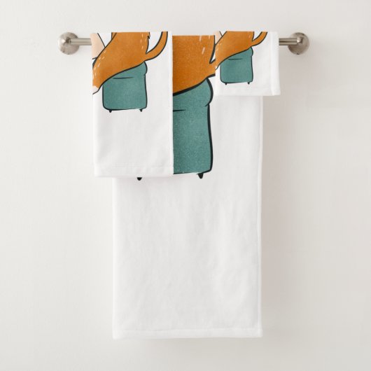 Vintages Katzennähen Badhandtuch Set (Insitu)