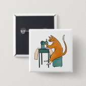 Vintages Katzennähen Button (Vorne & Hinten)