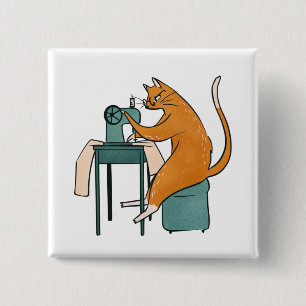 Vintages Katzennähen Button