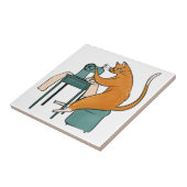 Vintages Katzennähen Fliese (Seite)