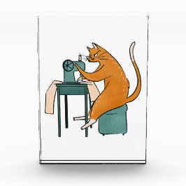 Vintages Katzennähen Fotoblock