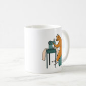 Vintages Katzennähen Kaffeetasse (VorderseiteRechts)