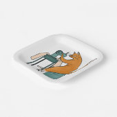 Vintages Katzennähen Pappteller (Gewinkelt)