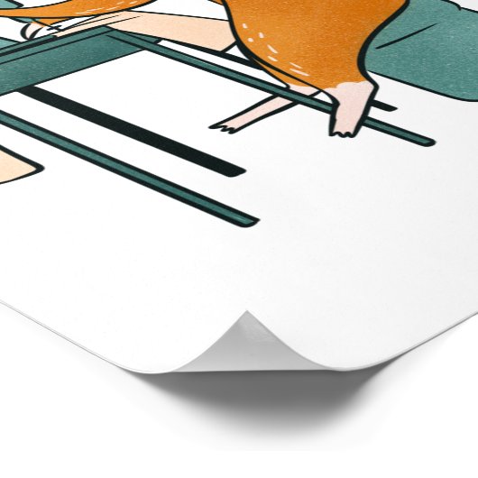 Vintages Katzennähen Poster (Ecke)