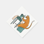 Vintages Katzennähen Serviette (Ecke)