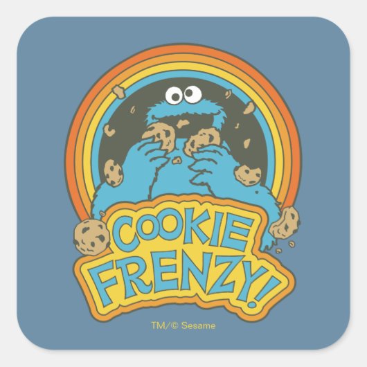Vintages Keksmonster | Cookie Frenzy Quadratischer Aufkleber (Vorderseite)