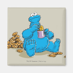 Vintages Keksmonster isst Cookies Magnet
