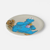 Vintages Keksmonster isst Cookies Pappteller (Schrägansicht)