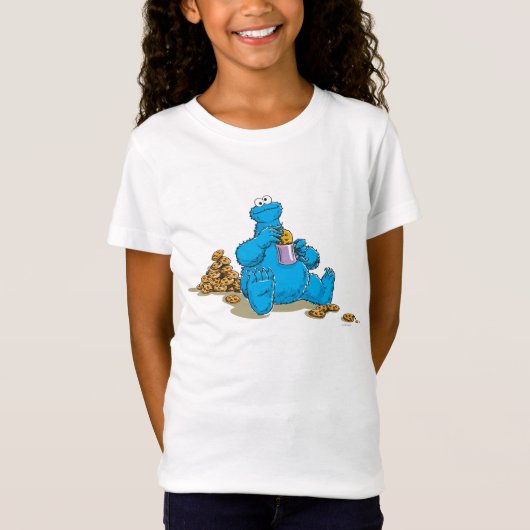 Vintages Keksmonster isst Cookies T-Shirt (Vorderseite)