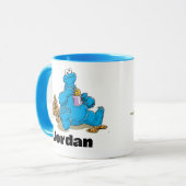 Vintages Keksmonster isst Cookies Tasse (Vorderseite Links)