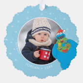 Vintages Keksmonster | Name und Foto Ornament Karte (Rückseite)