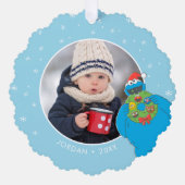 Vintages Keksmonster | Name und Foto Ornament Karte (Vorderseite)