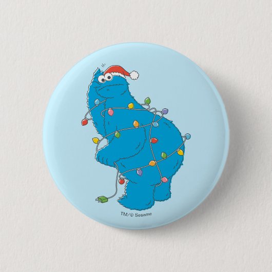 Vintages Keksmonster Weihnachtslicht Button (Vorderseite)