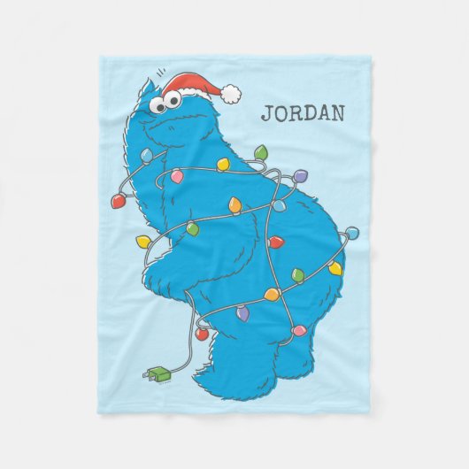 Vintages Keksmonster Weihnachtslicht Fleecedecke (Vorderseite)
