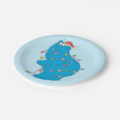 Vintages Keksmonster Weihnachtslicht Pappteller (Schrägansicht)