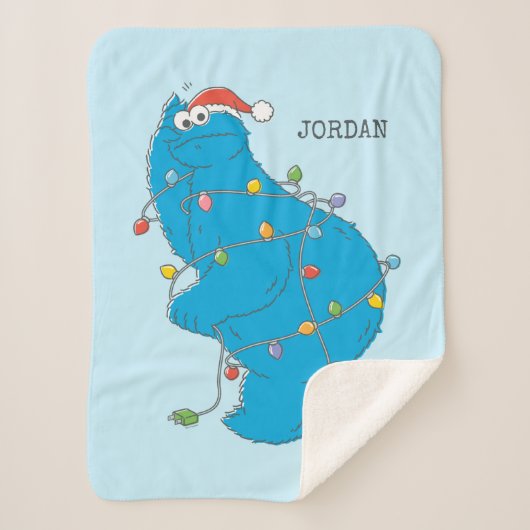 Vintages Keksmonster Weihnachtslicht Sherpadecke (Vorderseite)