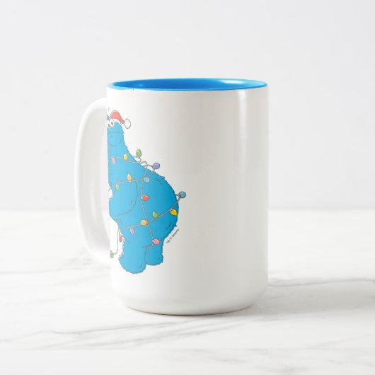 Vintages Keksmonster Weihnachtslicht Zweifarbige Tasse (Vorderseite Links)