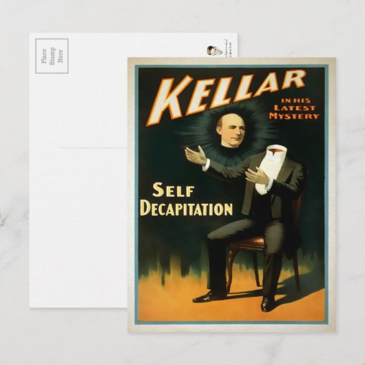 Vintages Kellar Magic Poster Postkarte (Vorne/Hinten)