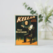 Vintages Kellar Magic Poster Postkarte (Stehend Vorderseite)