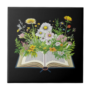 Vintages Kerndesign mit Wildblumen Fliese