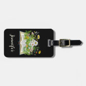 Vintages Kerndesign mit Wildblumen Gepäckanhänger (Vorderseite horizontal)