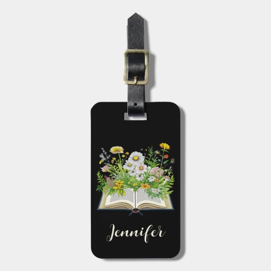 Vintages Kerndesign mit Wildblumen Gepäckanhänger (Vorderseite vertikal)