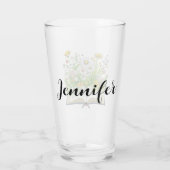 Vintages Kerndesign mit Wildblumen Glas (Rückseite)