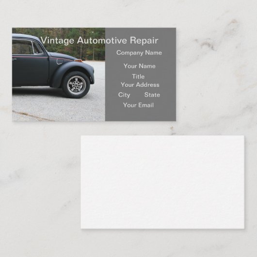 Vintages Kfz-Reparaturgeschäft Visitenkarte (Vorne/Hinten)