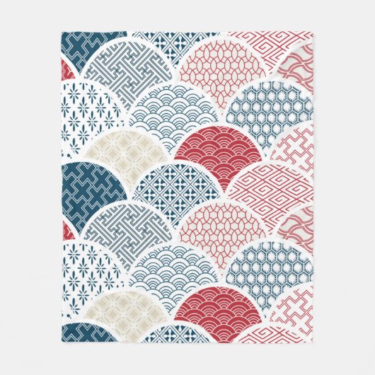 Vintages Kimono-Muster Fleecedecke (Vorderseite)