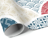 Vintages Kimono-Muster Geschenkpapier (Rolleneckpunkt)
