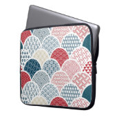 Vintages Kimono-Muster Laptopschutzhülle (Vorderseite Links)