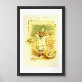 Vintages Kind an der Beach Storybook Illustration Poster