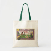 Vintages Kind auf einer Eizelljagd mit Tieren Tragetasche (Vorne)