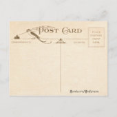 Vintages Kind auf Schlitten Postkarte (Rückseite)