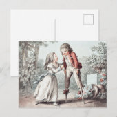 Vintages Kind auf Stilelementen Postkarte (Vorne/Hinten)