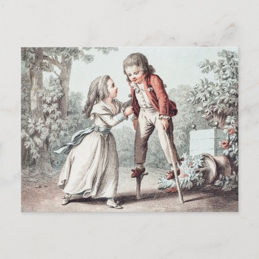 Vintages Kind auf Stilelementen Postkarte (Vorderseite)