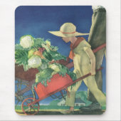 Vintages Kind, Bio Gartenarbeit; Siegesgarten Mousepad (Vorne)