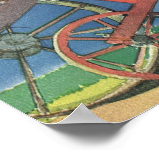 Vintages Kind, Bio Gartenarbeit; Siegesgarten Poster (Ecke)