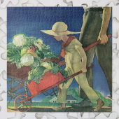 Vintages Kind, Bio Gartenarbeit; Siegesgarten Puzzle