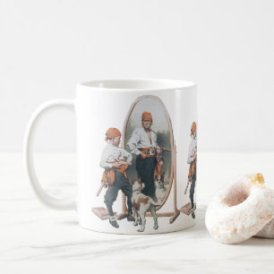Vintages Kind, Boy Pirate, Hund, Spiegel, Bukcanee Kaffeetasse
