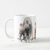 Vintages Kind, Boy Pirate, Hund, Spiegel, Bukcanee Kaffeetasse (Links)