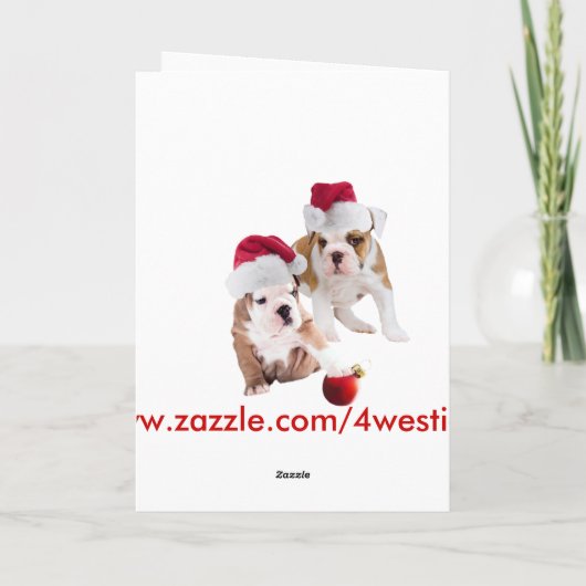 Vintages Kind & Bulldog wünscht frohe Weihnachten (Rückseite)