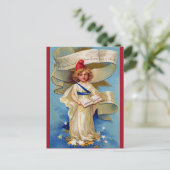 Vintages Kind, das mein Land singt Postkarte (Stehend Vorderseite)