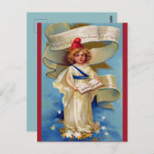 Vintages Kind, das mein Land singt Postkarte (Vorne/Hinten)