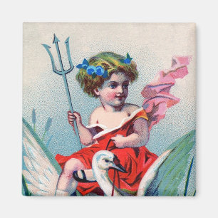 Vintages Kind des Teufels Magnet